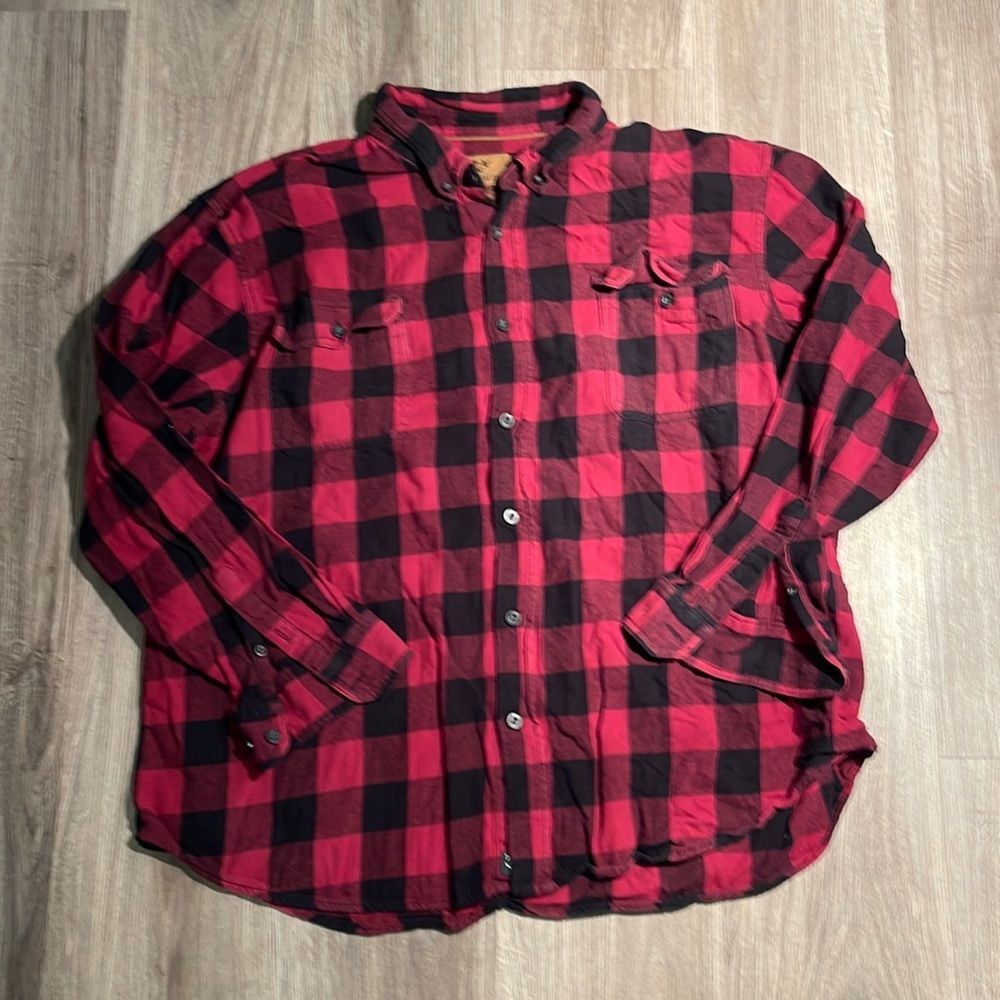Outdoor Life 3XL Men’s Flannel Shirt Red & Black